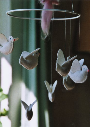 Littel pigeons of peace made for Whitsuntide